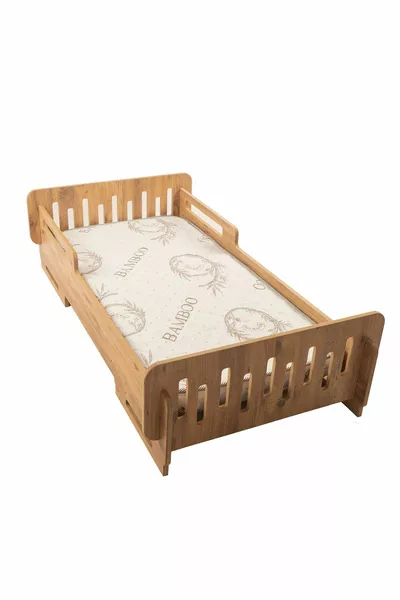Baby Crib-Baby Bed-Children's Floor Bed-Baby Floor Bed-Crib-Bed-MDF-Walnut