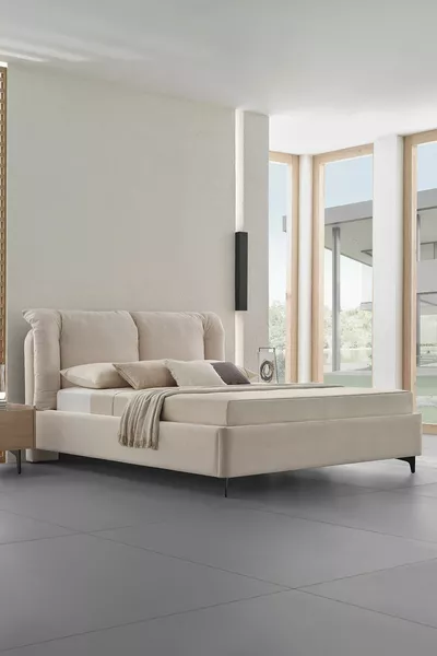 Terra Headboard Base 2-Piece Set - Cream