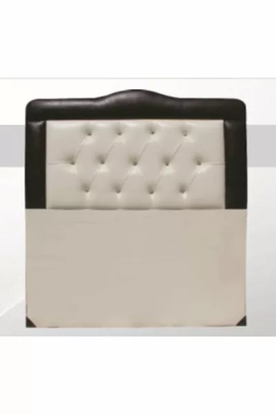 Tête de lit Alc Yagmur en cuir synthétique crème et marron combinaison capitonnée cm fait main
