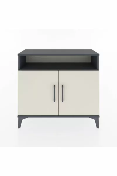 Arges Dresser 2 Shelves 2 Doors Anthracite-Crystal Gray