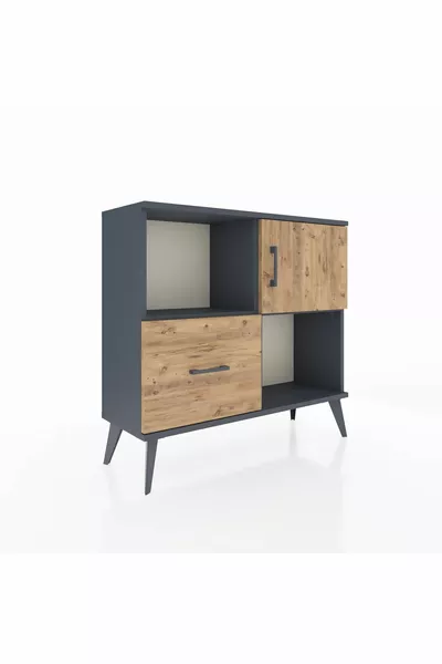 Arges Ladekast 2 Planken Met 1 Lade En 1 Deur Antraciet-Ker