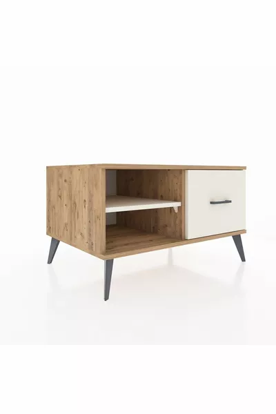 Kronos Dresser Single Shelf Single Drawer Pine-Travertine