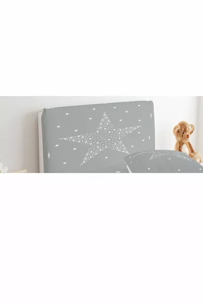Bed Base Headboard Cover Gray Background with Multiple Stars