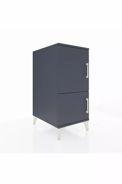 Comodino Kronos con 3 ripiani e 2 ante, antracite-antracite