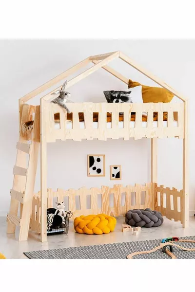 Letto a castello Montessori Markaawm con area giochi Letto per bambini Play