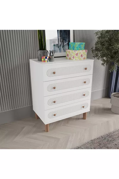 CÓMODA SOHO A 4 CASSETTI - ANTE IN MDF
