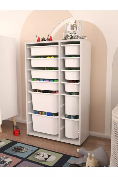 Игровой шкаф с корзиной Rine многофункциональный белый