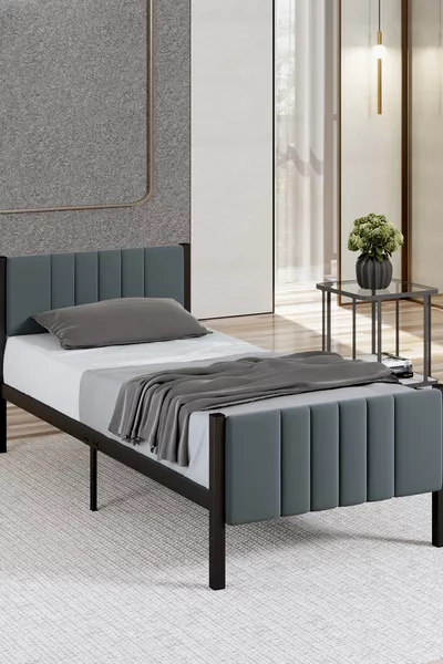 Lotus Metal Bed Frame Anthracite Color, Available in Size Options