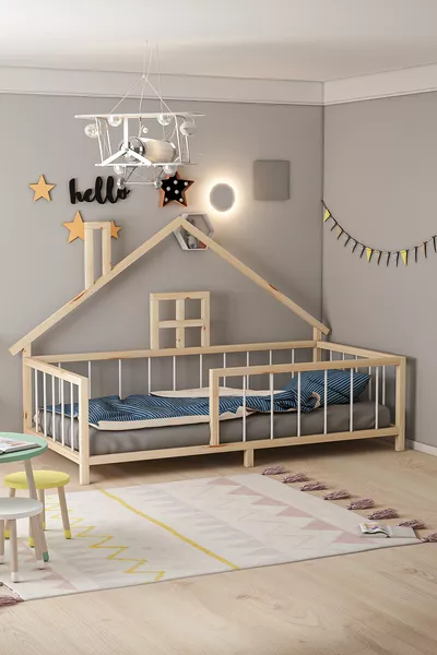 Barney Çam Montessori-Bett mit Tür