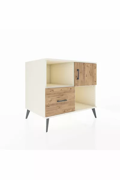 Kronos Dressoir 2 Planken 1 Lade 1 Deur Steenmarmer-Kaarsen