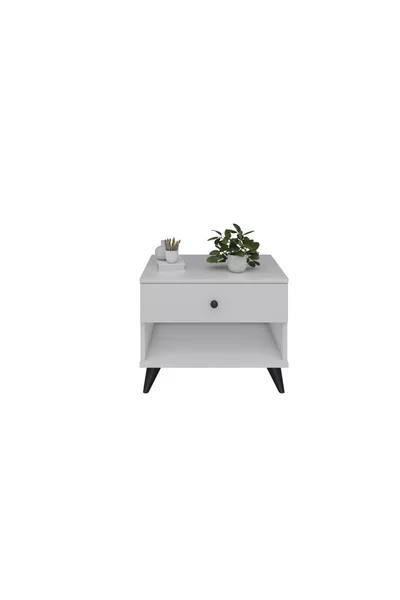 Comodino semplice a un cassetto BIANCO