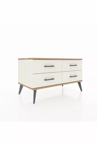 Hyperion Dresser 4-Shelf Moonstone-Pine/Moonstone