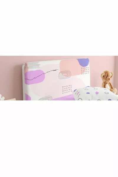 Bed Base Headboard Cover Youth Room Colorful Abstract Geometric Patterns
