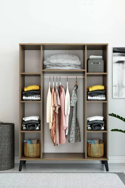 Armoire à quatre portes Atlas et penderie modèle moderne rayé  cm