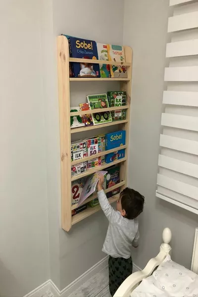 Bibliothèque Montessori pour chambre d'enfant, bibliothèque éducative, étagère murale en bois pour chambre de bébé, Cm