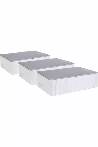 Ocea Home Textile Set da 3 Sacchetti Giganti Grigi per Letto Contenitore Stuff & Thigs