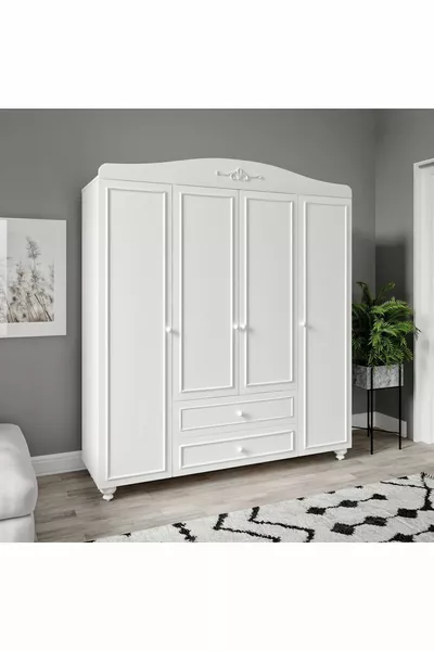 Romantic 4-Door, 2-Drawer, Avant-Garde Wardrobe/Closet (% MDF)
