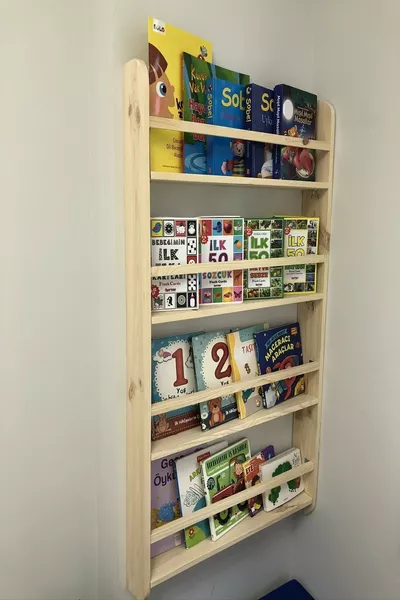 Montessori Bookshelf Children's Baby Room Educational Bookshelf Wooden Wall Shelf cm