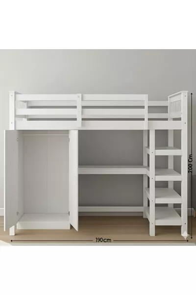 letto multifunzionale con scrivania, armadio e libreria tutto in uno