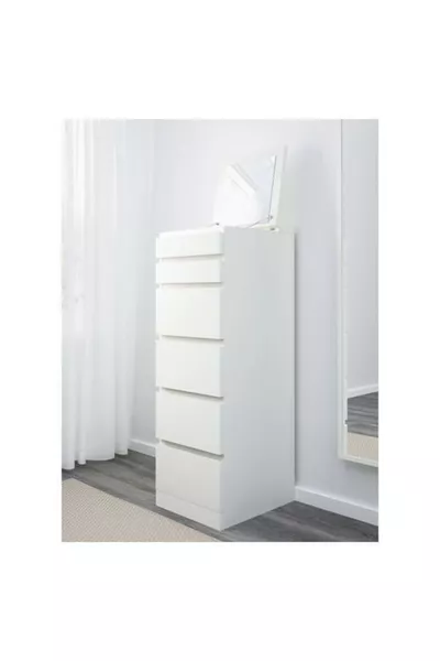 Malm, commode à 6 tiroirs, cm, blanc