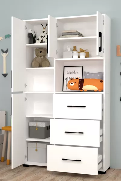 Berlin Youth Room Cabinet with Drawers and Doors