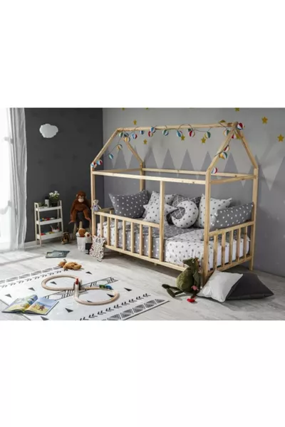Baby and Child ® Natural Montessori Bed with Canopy