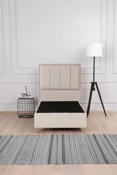 Gold Therapy Storage Bed Frame and Headboard Set Beige (BED NOT INCLUDED)