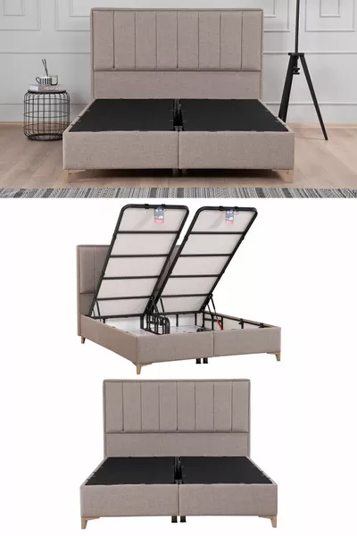 Gold Therapy Storage Bed Headboard Set Brown (BED NOT INCLUDED)