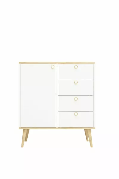 Time Kommode / Multifunktionaler Schrank / Kommode mit Schubladen / Kommode mit Türen / Kommode mit 4 Schubladen