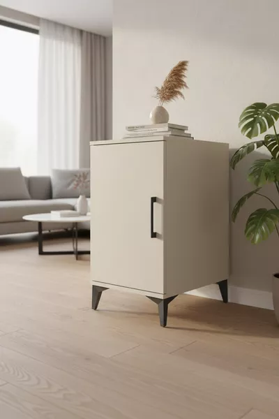 Comodino Aura con 2 Ripiani e 1 Anta Pietra Lunare | Elegante e Pratico