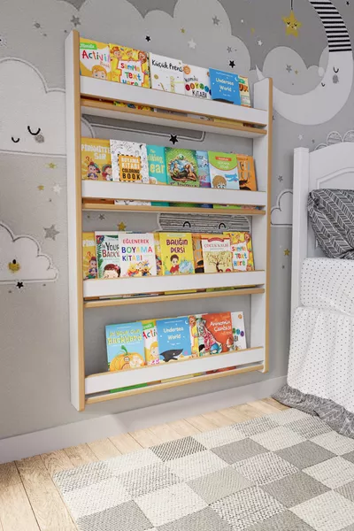 Montessori 4-Shelf Children's Bookcase * Cm White