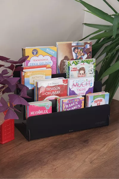 Mini Bibliothèque Montessori Lucky pour Enfants à 4 Étages en Bois, Bibliothèque pour Chambre d'Enfants, Mini Bibliothèque de Bureau