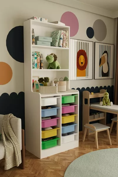 Armoire à Jouets Polyvalente Lisano Panier Multicolore