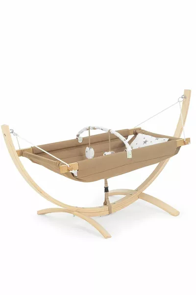 Holzpuppen-Hängematte, tragbares Kinderbett, Schaukel, mit Kissen- und Polstergeschenk