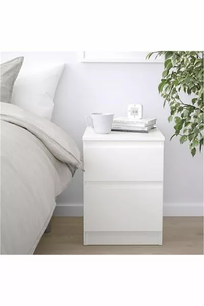 Kullen White Nightstand cm