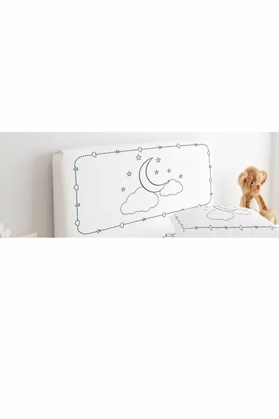 Housse de tête de lit avec motifs de nuages, lune et étoiles