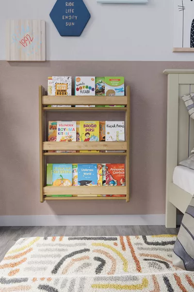 Bibliothèque pour enfants Montessori à 3 étagères  cm - Chêne Saphir