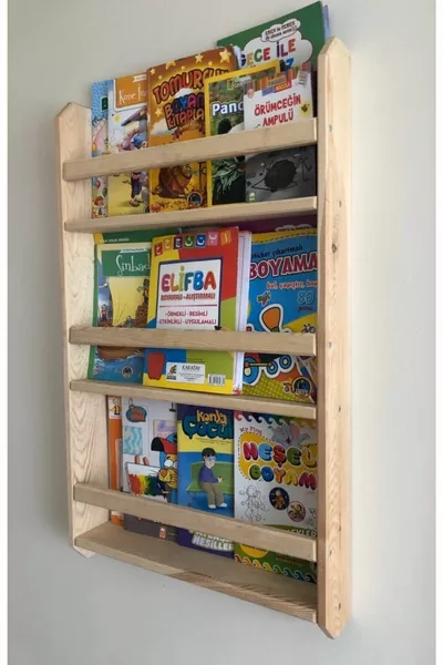 Couleur Bois Naturel Étagère Murale en Bois Montessori Étagère Décorative cm
