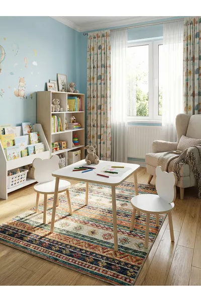 Kids Table and Chair Set Activity Table Study Desk 1 Table 2 Chairs