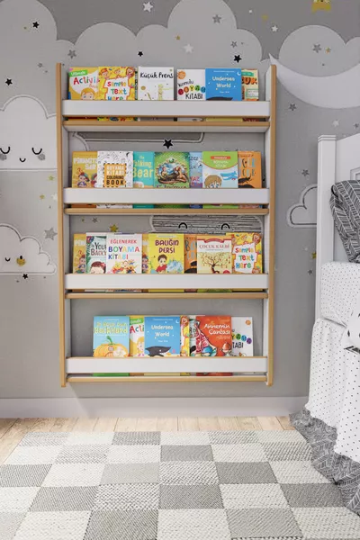 Montessori 4-Shelf Children's Bookcase * Cm White