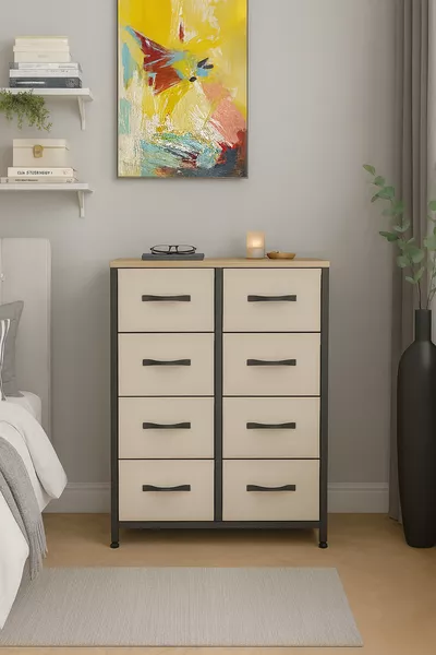 8 Laden Kommode Slaapkamer Organizer Lederen Laden Kinderkamer Organizer