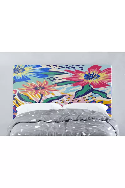 Housse de tête de lit à fleurs aux couleurs pastel