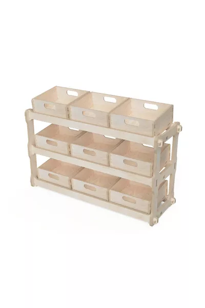 - Étagère en boîte en bois modulaire, organique, peignable, portable, design personnalisé, équipement