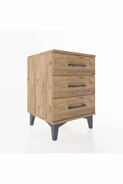 Hyperion Nightstand 3-Drawer Pine-Pine