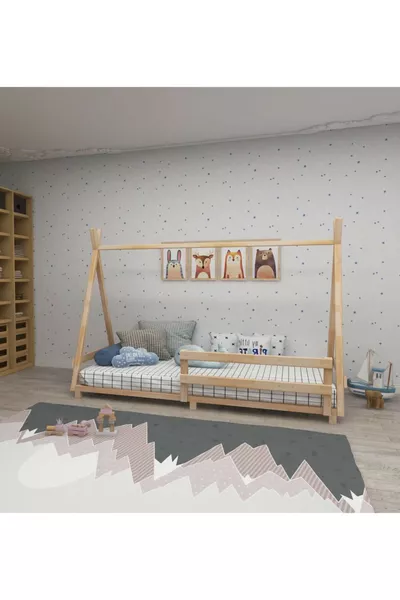 Детско легло Panda Montessori Естествено дърво Естествен цвят Специален дизайн
