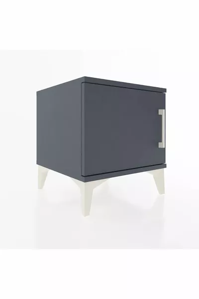 Comodino Hyperion a una porta Antracite-Antracite