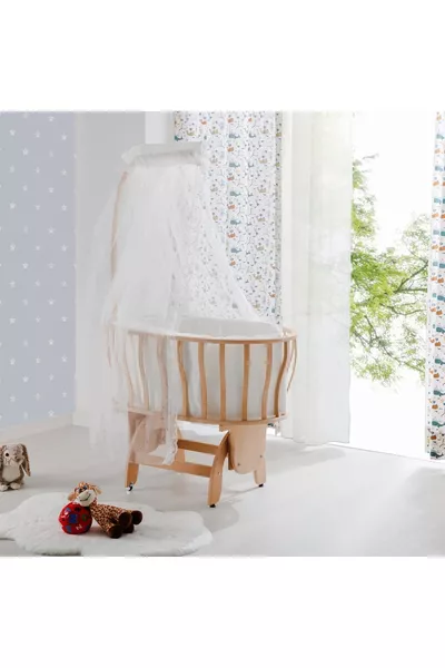 Natur Korb Wiege mit Schlaf-Set Creme