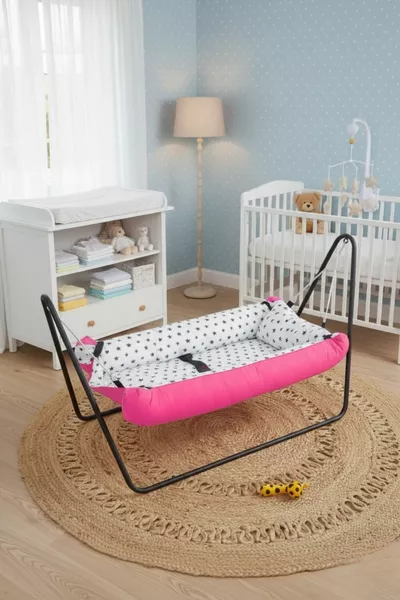 Tragbares Babyhängematte-Bett (rosa)