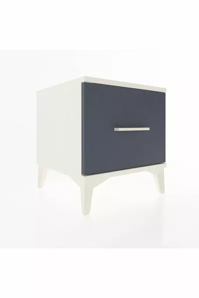 Hyperion Nightstand Single Drawer Moonstone-Anthracite