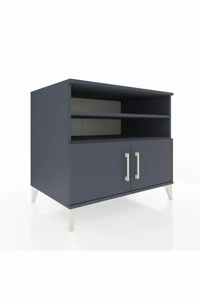 Commode Kronos 3 étagères 2 portes Anthracite-Anthracite